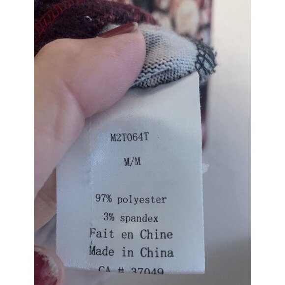 Marie Claire Boutiques Black/Red Floral Pullover Boho Artsy Sweater Size M - Picture 7 of 8